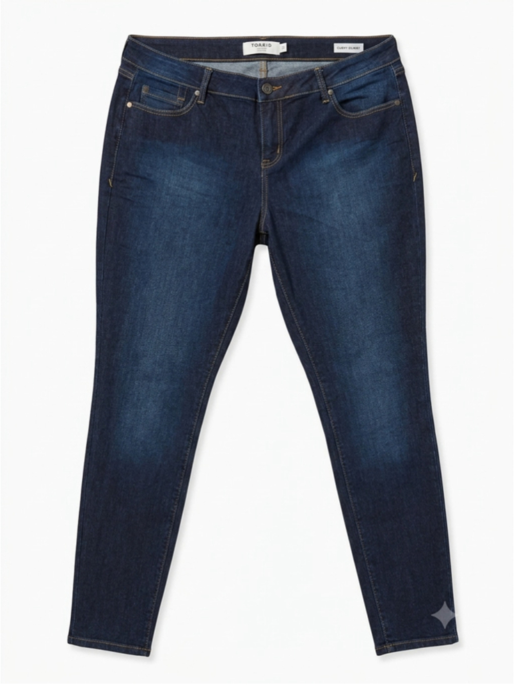 Torrid Blue Curvy Skinny Jeans Dark Wash Mid Rise First at Fit Plus Size 18T